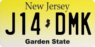 NJ license plate J14DMK