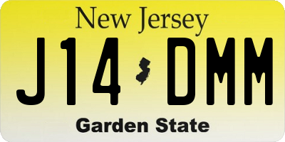 NJ license plate J14DMM