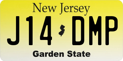 NJ license plate J14DMP