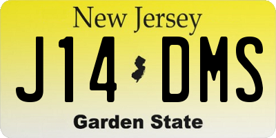 NJ license plate J14DMS