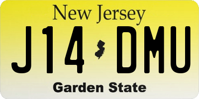 NJ license plate J14DMU