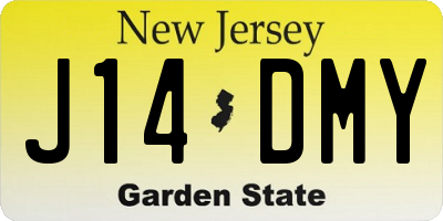 NJ license plate J14DMY