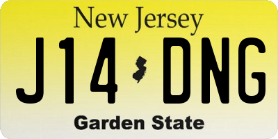 NJ license plate J14DNG