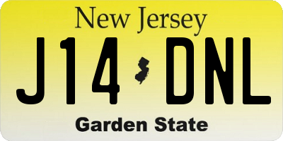 NJ license plate J14DNL