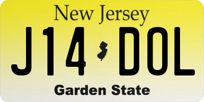 NJ license plate J14DOL