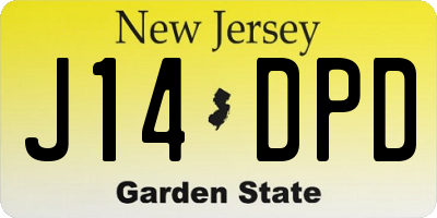 NJ license plate J14DPD