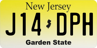 NJ license plate J14DPH