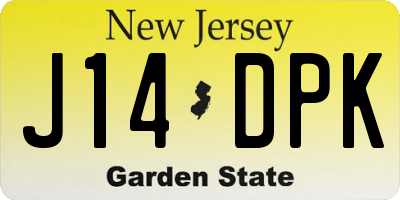 NJ license plate J14DPK