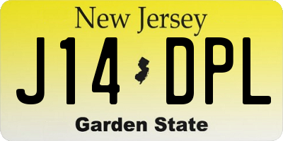 NJ license plate J14DPL
