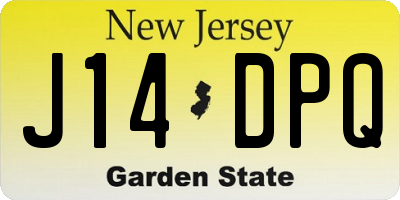 NJ license plate J14DPQ