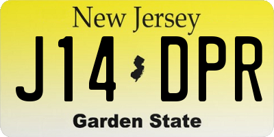 NJ license plate J14DPR