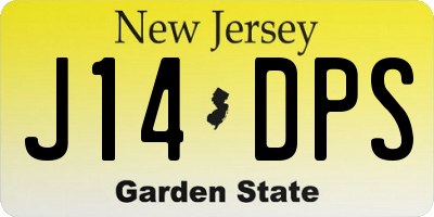 NJ license plate J14DPS