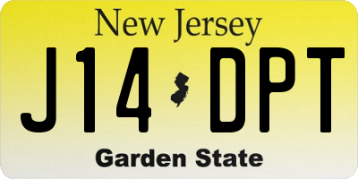 NJ license plate J14DPT