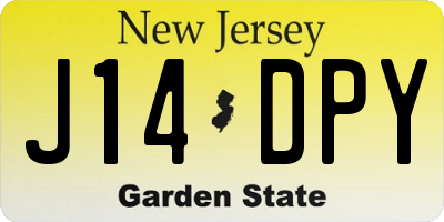 NJ license plate J14DPY