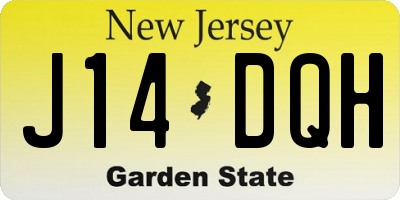 NJ license plate J14DQH
