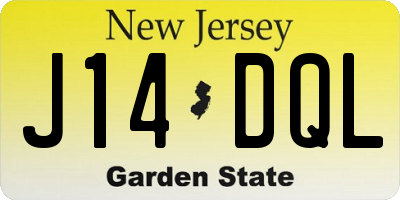 NJ license plate J14DQL