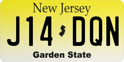 NJ license plate J14DQN