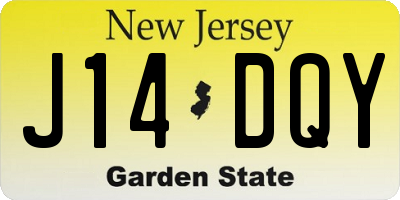 NJ license plate J14DQY