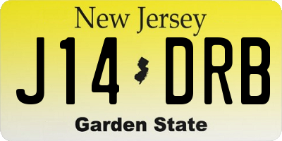 NJ license plate J14DRB