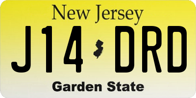 NJ license plate J14DRD