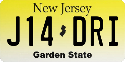 NJ license plate J14DRI