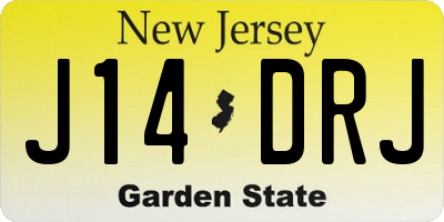 NJ license plate J14DRJ
