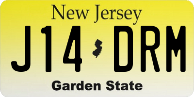 NJ license plate J14DRM