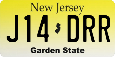 NJ license plate J14DRR