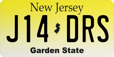 NJ license plate J14DRS