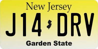 NJ license plate J14DRV