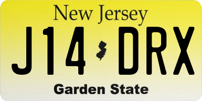 NJ license plate J14DRX