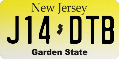 NJ license plate J14DTB
