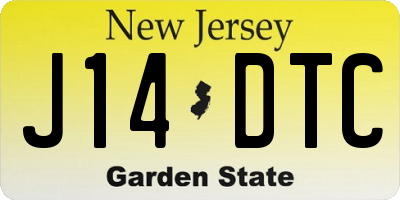 NJ license plate J14DTC