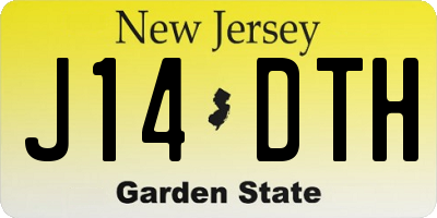 NJ license plate J14DTH