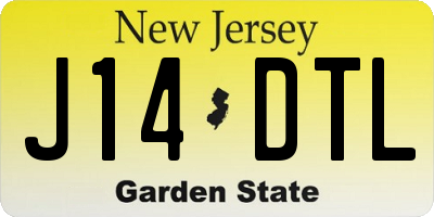 NJ license plate J14DTL