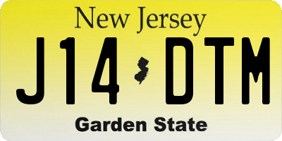 NJ license plate J14DTM