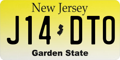 NJ license plate J14DTO