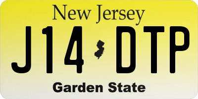 NJ license plate J14DTP