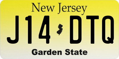NJ license plate J14DTQ