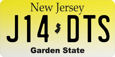 NJ license plate J14DTS