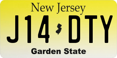 NJ license plate J14DTY