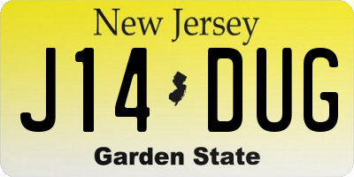 NJ license plate J14DUG
