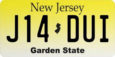 NJ license plate J14DUI