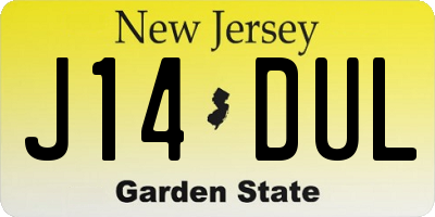 NJ license plate J14DUL