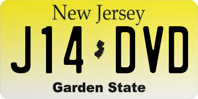 NJ license plate J14DVD