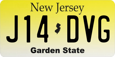 NJ license plate J14DVG