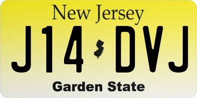 NJ license plate J14DVJ