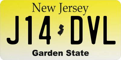 NJ license plate J14DVL