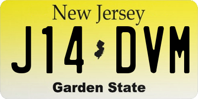 NJ license plate J14DVM