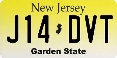 NJ license plate J14DVT